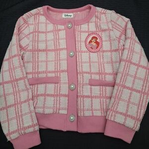 Disney Pink Checkered Kids Cardigan